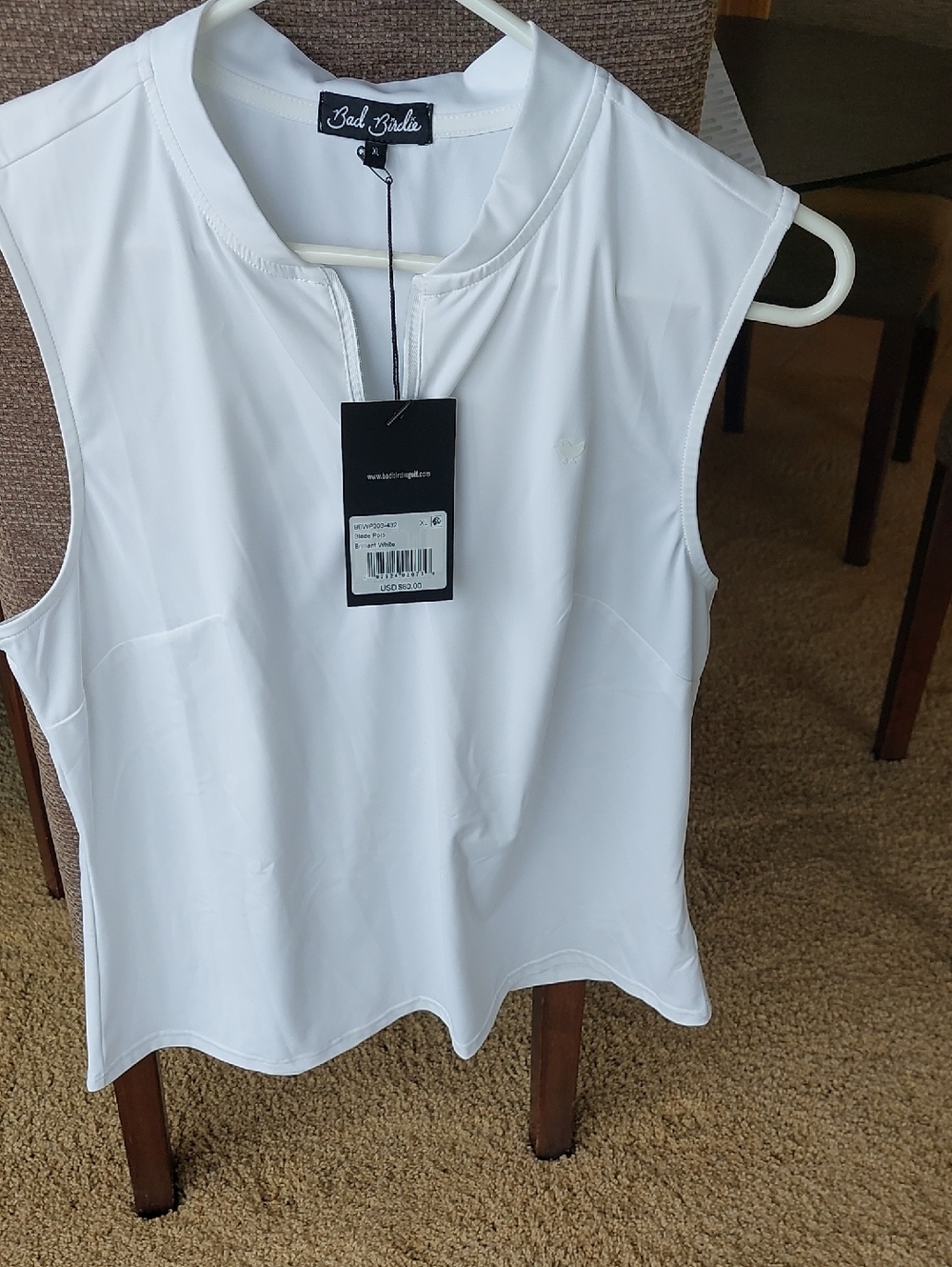 Bad Birdie White Sleeveless Golf Tank Top
